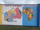 This is a geographical mural at a primary school in Kigali!