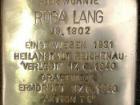 "Here lived Rosa Lang, born in the year 1902. Admitted in 1931 to the Reichenau Sanitarium. 'Relocated' on June 17, 1940 to Grafeneck Euthanasia Center. Murdered on June 17, 1940. Aktion T4." Frau Lang became a victim due to chronic illness