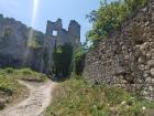 The remains of a castle wall