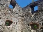 Examining a castle wall from up close