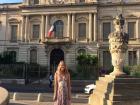A picture of me standing in front of the government building, the prefecture, in Montpellier
