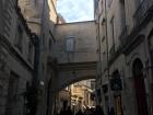 A street in Montpellier with cafes and a questionable number of shoe stores