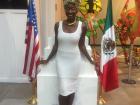 Me, posing in front of the Mexican and U.S. Flag during my first week as a Fulbright grantee in México!