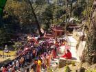 People waited for many hours to get inside this Hindu temple during Dashain
