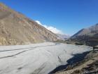 The Kali Gandaki River's source is a glacier in Tibet, so in the fall the river gets very low since there is less ice/snow melting