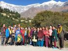 We took a picture with our families in Larjung, a village of the Thakali ethnic group