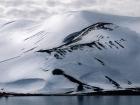 Rolling snow-covered hills on Deception Island