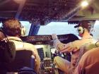 The view from where I was sitting in the cockpit during take-off