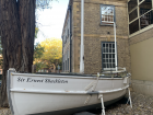 A life-sized replica of the James Caird, the lifeboat that Shackleton and four crew members famously used to reach South Georgia Island