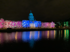 The first thing I noticed about Dublin was how its buildings were lit for the holidays -- this is Dublin's Custom House alongside the River Liffey