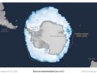 A 2021 map of sea ice around Antarctica during wintertime (Credit: NOAA)