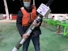 Here I am holding an Argo float and preparing to toss it into the ocean