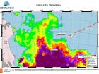 This map of sea ice concentrations helped us navigate through the ice to the Endurance search area