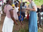 During the fair, I helped the nurses by weighing young children