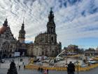 The Hofkirche is found next to lots of construction as Dresden continues to rebuild