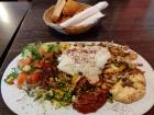 A delicious and huge schawarma plate!