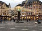 Decorating the town square for Christmas