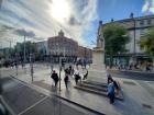 Bus "sky view" of city centre (downtown Dublin)