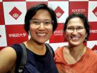 My mom and I at the Waseda University Sports Museum