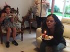 Raphaela and her grandmother waiting for me to blow out my birthday candle