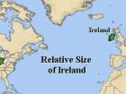 Here is an image of Ireland superimposed over the United States to give the perspective on the size of Ireland