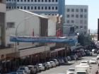 Lots of white cars on Independence Avenue, the main street of downtown Windhoek