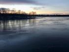 This is a picture of a semi-frozen Oulujoki, it literally means The Oulu River