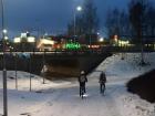 This is a photo of the trail that we use to ride around Oulu on our bikes! You can see that it goes underneath a road as well