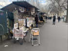 One of the many street vendors along the Seine River, something Brittany gets to see every day 