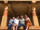 Team India Public Health strikes a pose in Hampi at a temple! They are working on roadway safety here in India