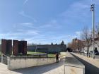 Near Pamplona's old city center, you can see how walking throughout the city is encouraged