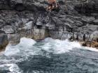 Cliff diving in Oahu, Hawaii