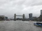 The Tower Bridge surrounded by clouds