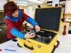 Me preparing an aerosol sampler aboard Polarstern for deployment on the ice (Photo: Ravenna Koenig)
