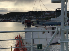 Loading one of the sea-containers onto the RV Polarstern deck (Photo: Sara Morris)