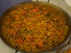 Traditional Valencian paella with rabbit and chicken!