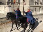 Horses performing the changing of the guards at the Royal Palace!