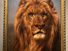 A lion painting that looked so real that I thought it was going to jump out of the frame!