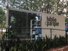 This mini-library in the park was closed when I visited, but I would love to go back and see what books they have!