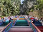 The colorful stairs to walk up to Batu Caves (Kuala Lumpur, Malaysia)