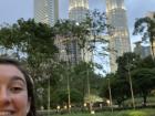 Here I am with the Petronas Twin Towers behind me in the evening
