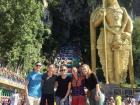 My friends and I before hiking up the stairs (I am second to the left) (Kuala Lumpur, Malaysia)