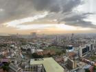 View from the 42nd floor of a building downtown Malacca 