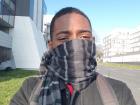 Wearing a scarf on the first of many cold days in Cergy