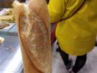 Eating my first baguette