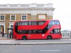 The famous British red double-decker bus
