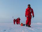 Conducting a survey of the area around the ship