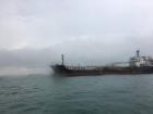 A boat off the coast of Singapore