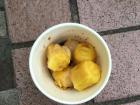 Siew Mai (shumai), a snack made of steamed fish formed into a ball