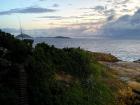 This is a view of the sunset looking over Copacabana beach